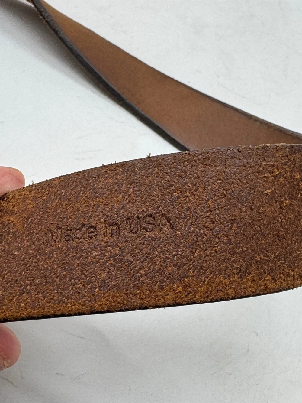 Classic Brown Leather Mens Belt with Matte Gunmetal Buckle Size 42
